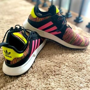 Adidas Neon Men Athletic Running Shoe. Men size but neutral gender shoe.